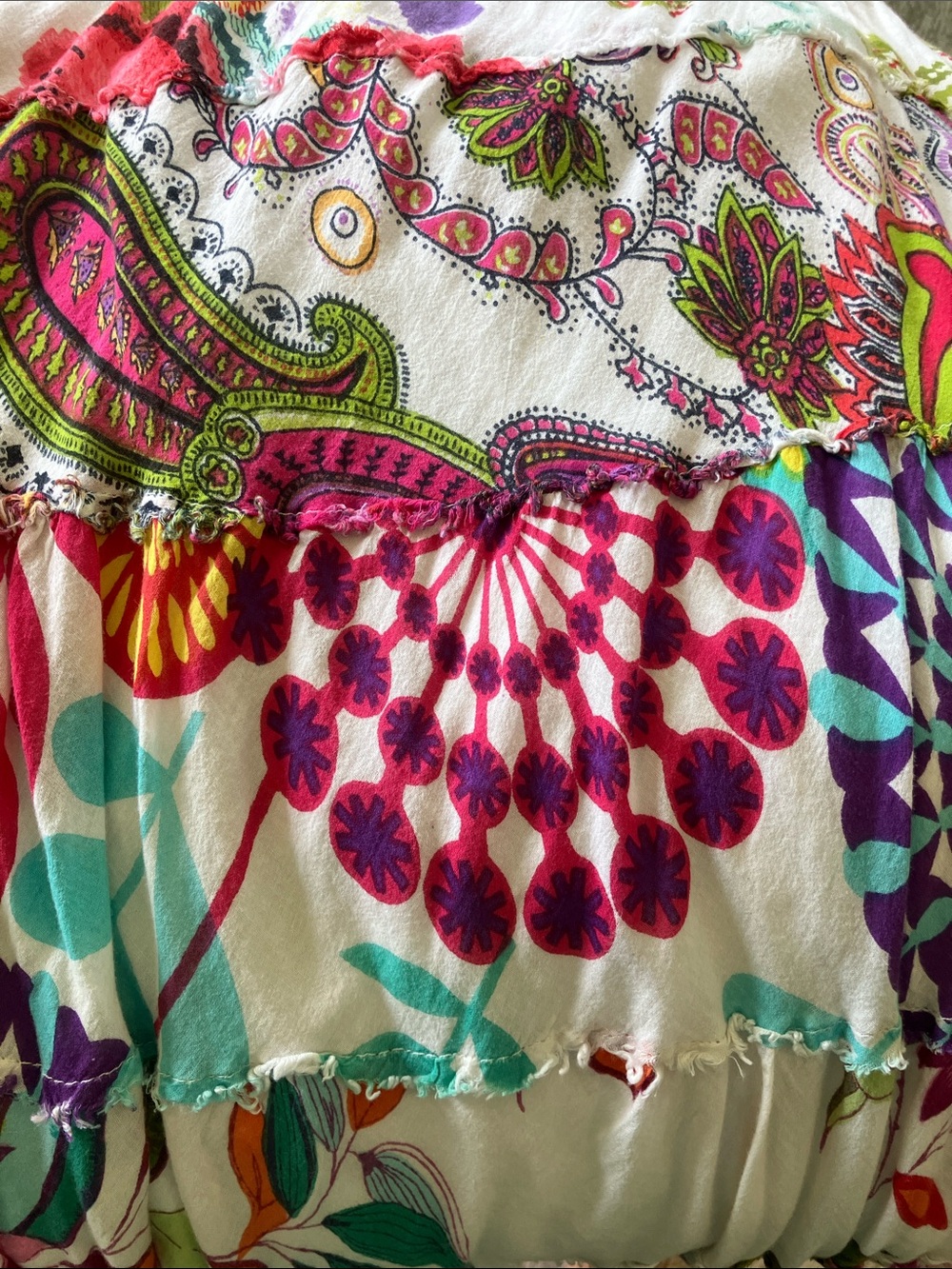 new directions White Floral Paisley Tiered Maxi Skirt - Picture 3 of 4